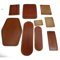 Komplet scrapek – skórzane łatki | Zestaw 9 dużych papierowych scrapek