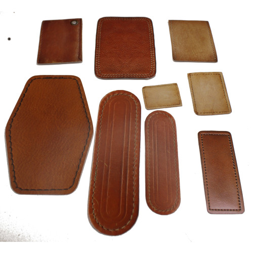 Komplet scrapek – skórzane łatki | Zestaw 9 dużych papierowych scrapek